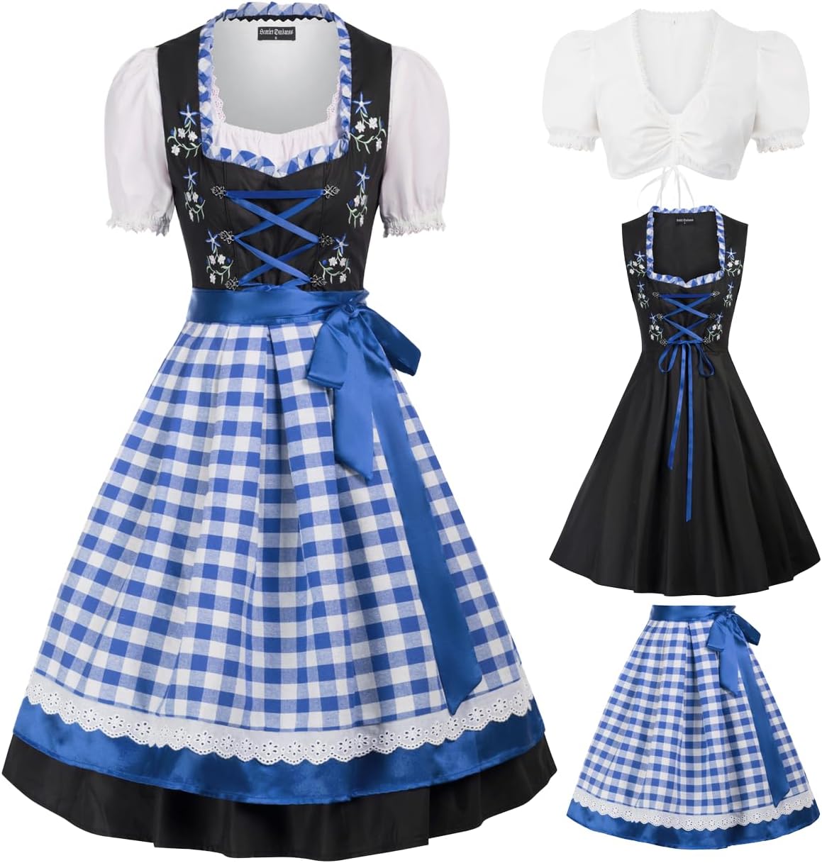 Vestido Tirolés Floral 3 Piezas Vestido Tirolés Floral 3 Piezas